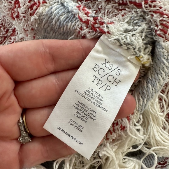 Cabi Womens XS Small Siesta Fringe Boho Poncho Cardigan Sweater 5001 - Picture 6 of 10